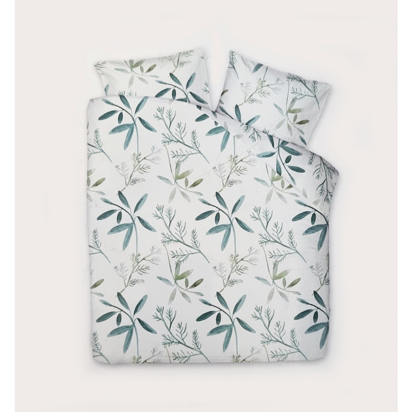 2-pack White duvet covers with leaves print - 140x220cm