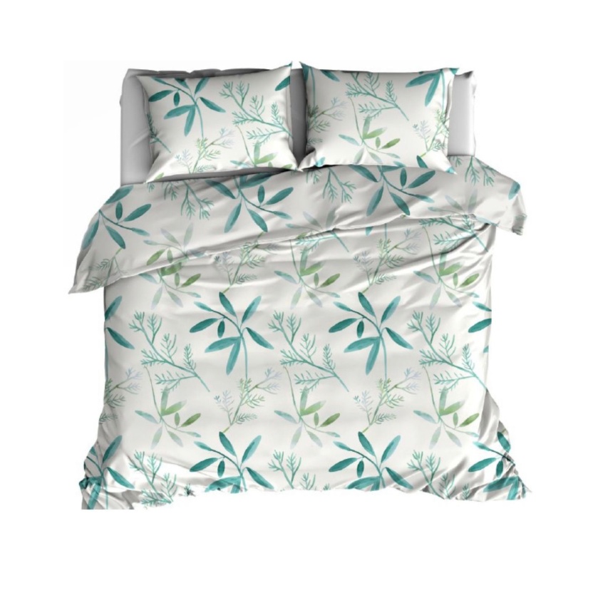 2-pack White duvet covers with leaves print - 140x220cm - Image 2