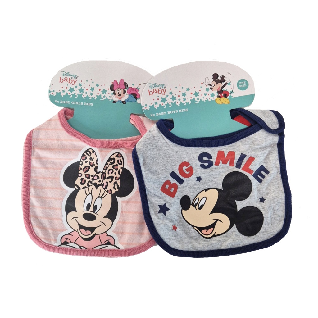 2packs Disney Mickey Mouse and Minnie Mouse bibs NHP International