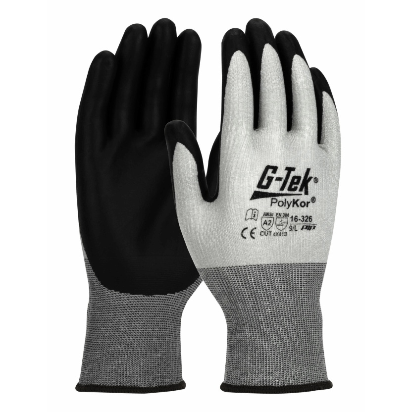 Workwear - Light grey G-Tek PolyKor safety gloves - Size 6/XS