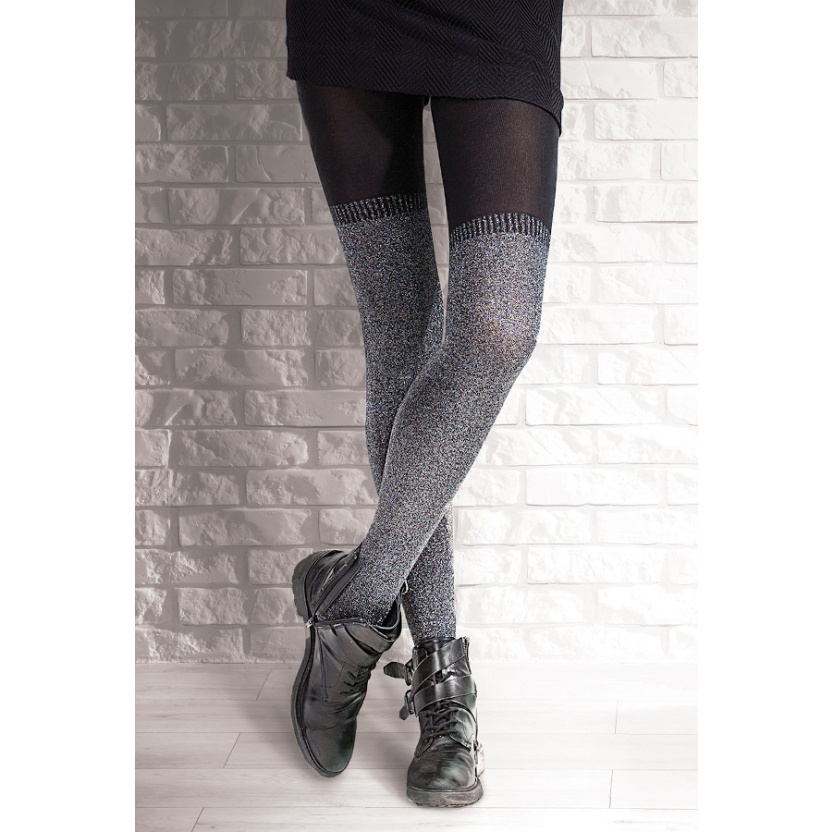 Black Gatta Go Girl tights for women with lurex - Size M