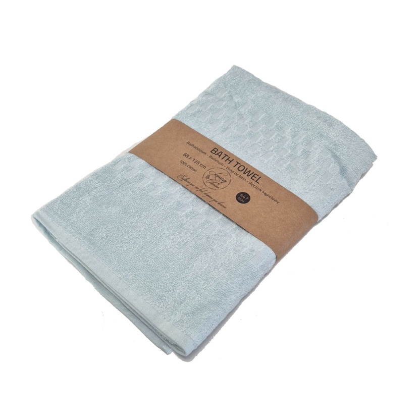 Lichtblauwe popcornweave luxe badhanddoeken 68x135cm - 447 g/m² - Afbeelding 4