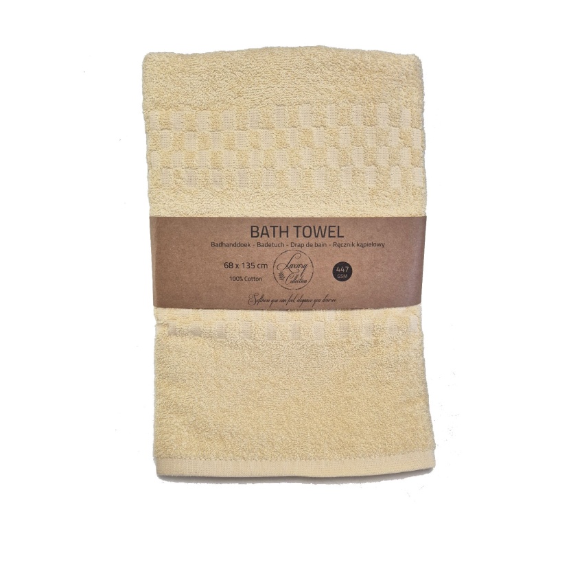 Gele popcornweave luxe badhanddoeken 68x135cm - 447 g/m²